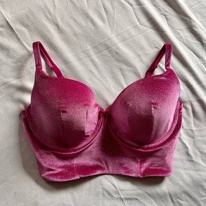 Victoria’s Secret Magenta Velvet Sparkly Bustier